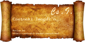 Csetneki Imogén névjegykártya
